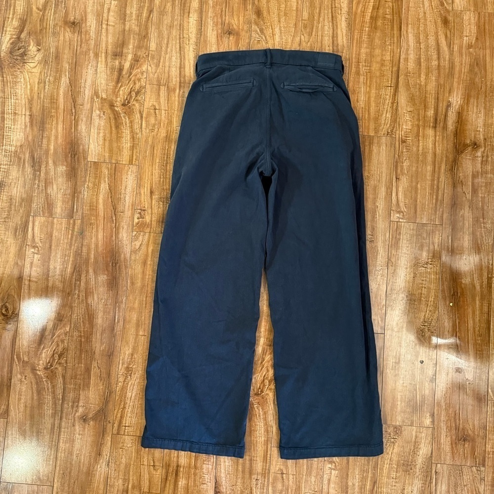 American Eagle Women’s Black Dark Gray Wide Leg High Waist Chinos Slacks Size 8 - Picture 7 of 11